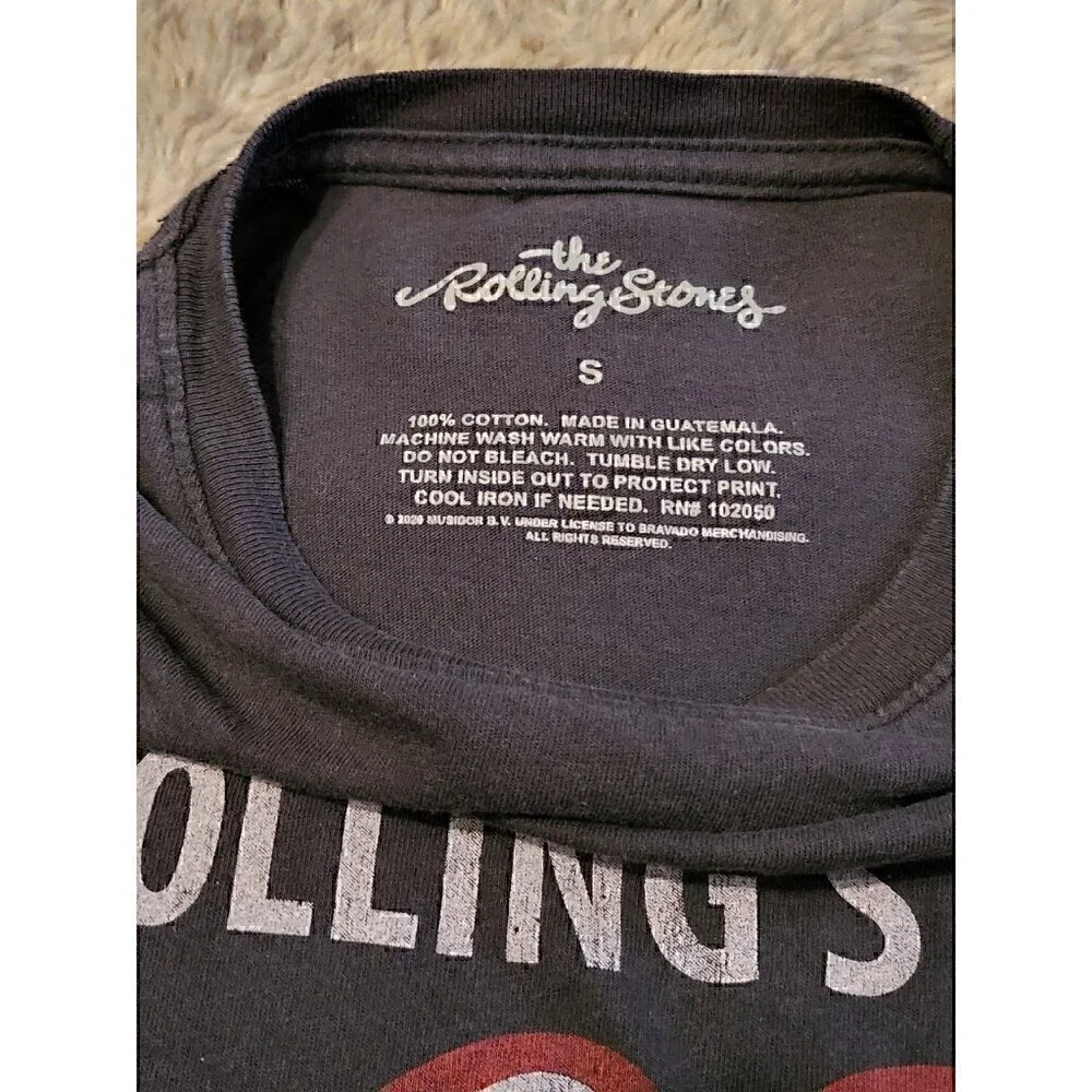 2020 The Rolling Stones 1975 US Concert Tour Graphic T Shirt Size Small  Black.